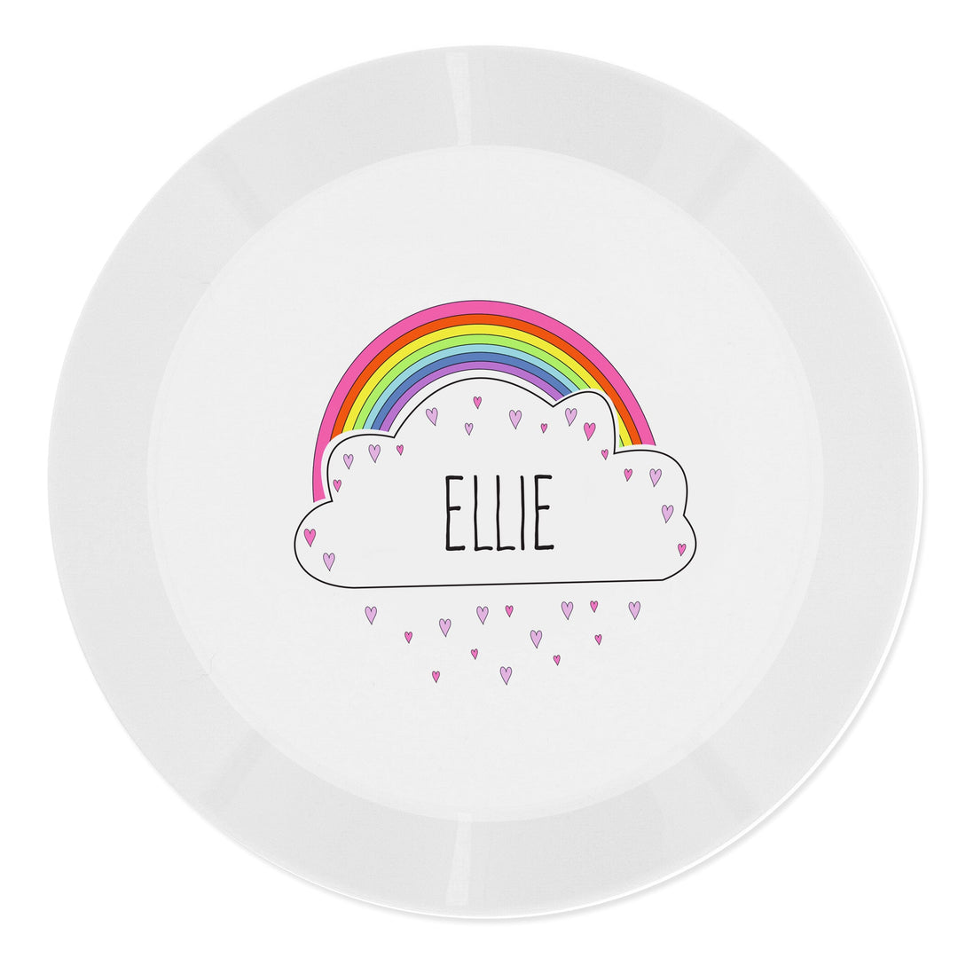 Personalised Rainbow Plastic Plate Plates Mini Bee 
