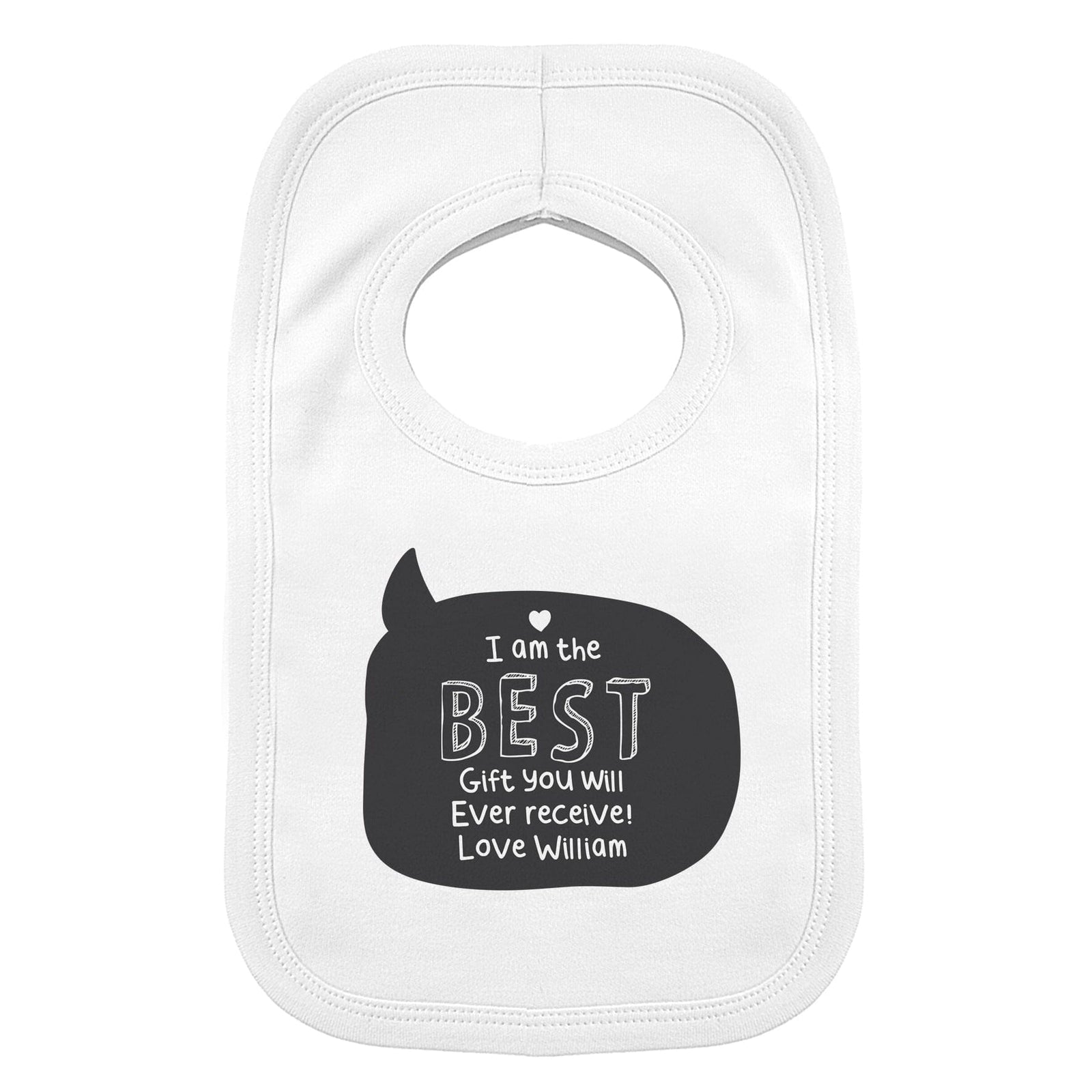 Personalised Speech Bubble Bib Bibs Mini Bee 