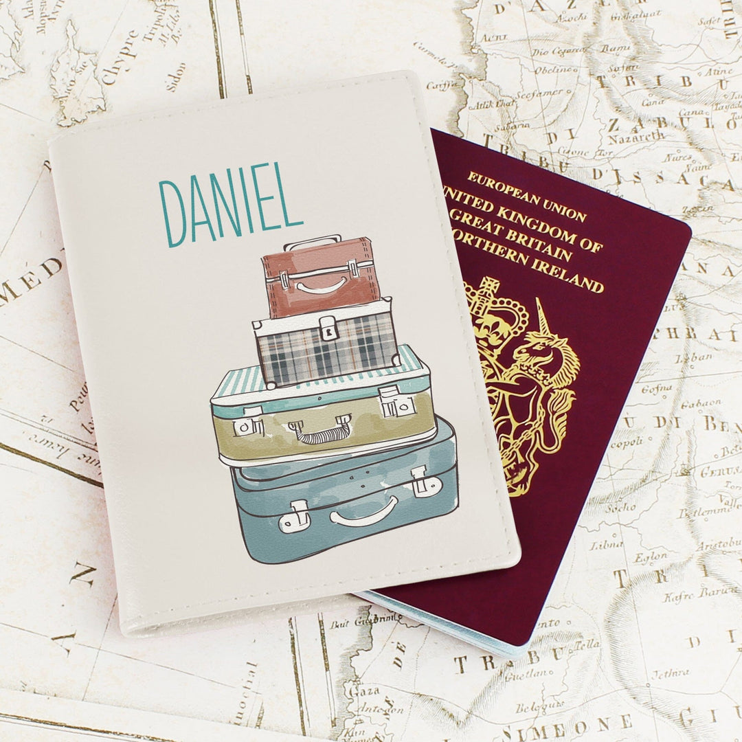 Personalised Suitcases Cream Passport Holder Luggage Tags Mini Bee 