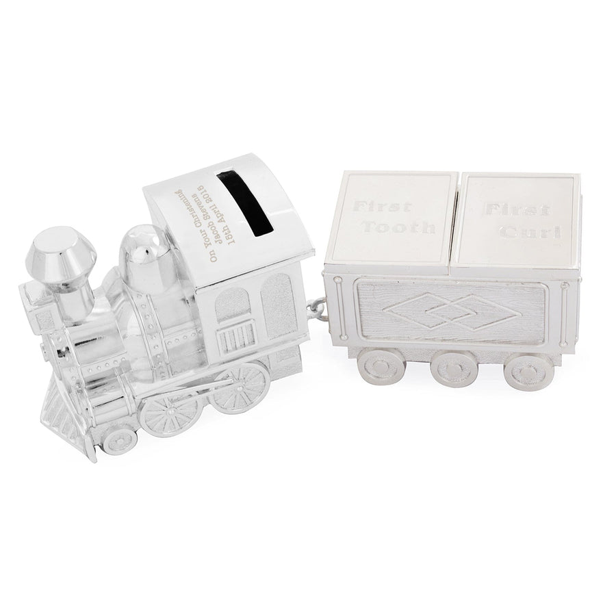 Personalised Train Money Box with Tooth & Curl Trinket Box Piggy Banks & Money Jars Mini Bee 