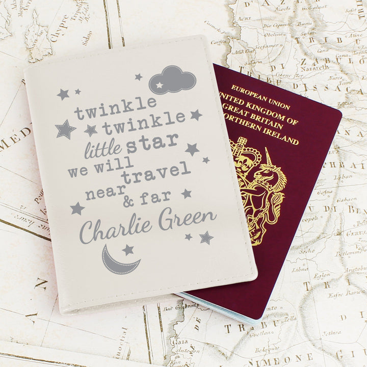 Personalised Twinkle Twinkle Cream Passport Holder Luggage Tags Mini Bee 