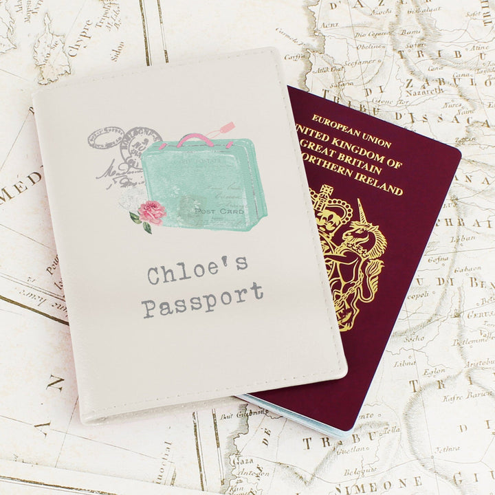 Personalised Vintage Pastel Travel Cream Passport Holder Luggage Tags Mini Bee 