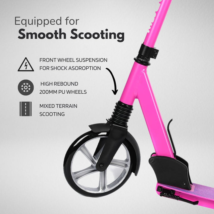 Pink - Big 2 Wheel Scooter Big Wheeler BOLDCUBE Scooters 