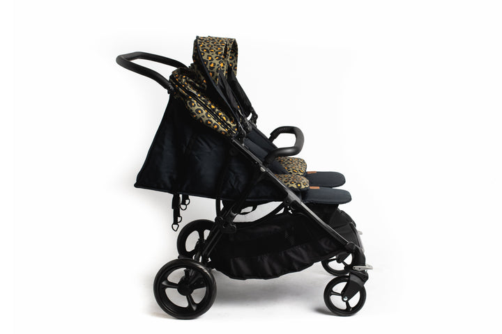 Roma Gemini Khaki Leopard Double Pram Baby Stollers Roma 