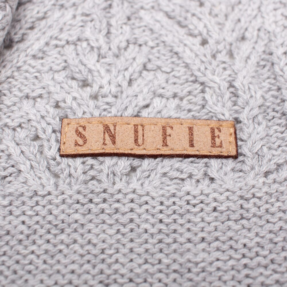 Snufie Grey Fan Knitted Baby Blanket Swaddling Blankets Snufie 