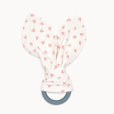 Stevie Pink Bunny Teething Ring Pacifiers & Teethers The Bonnie Mob 