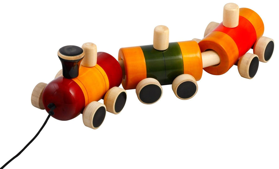 Wooden Toy Train Pull Along Baby Activity Toys Ethiqana 